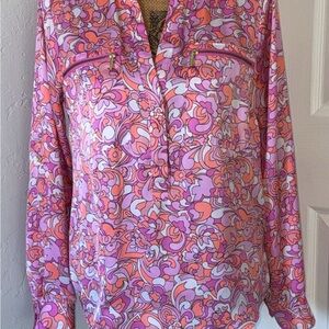 MICHAEL Michael Kors Pink and Purple Floral Blouse